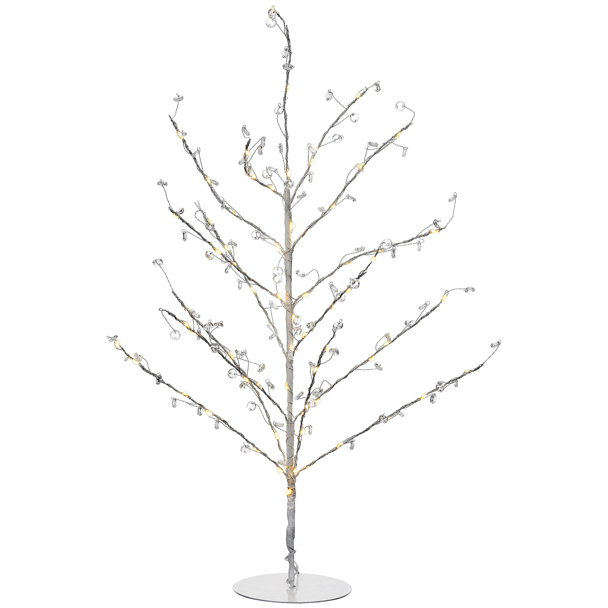 National Tree Company 24" PreLit Metal Wire Tree with Clear Beads